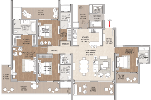 Penthouse floor plan at Arkade Evoke Bangur Nagar