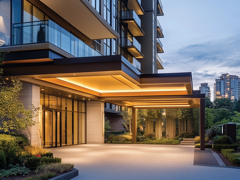 Drop-off area of Arkade Evoke residences